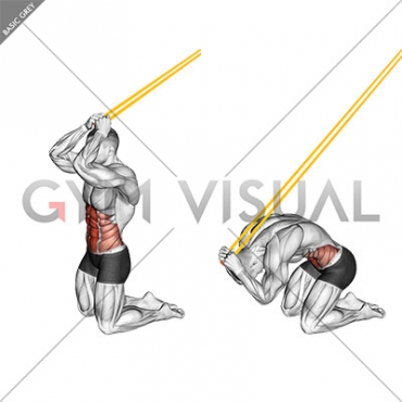 cable crunch with resistance band