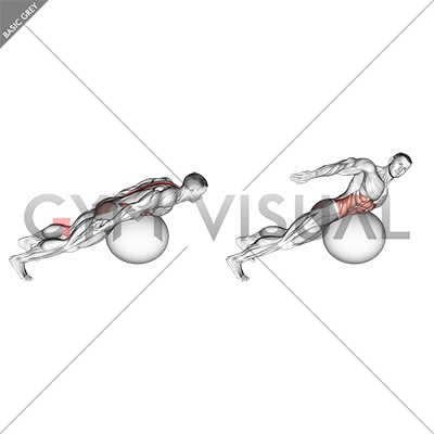 Exercise Ball Back Extension With Rotation